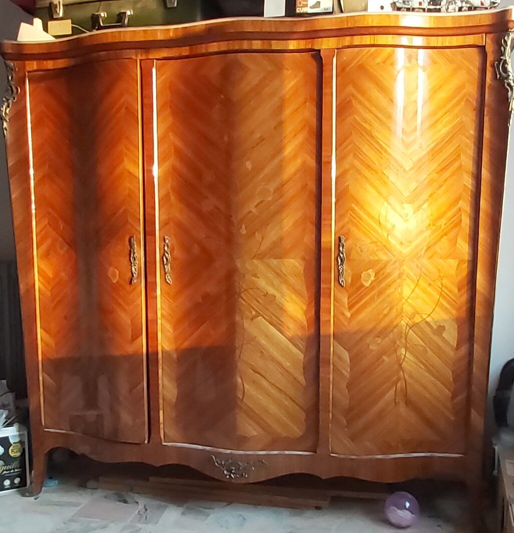 Wardrobe 3 door Louis XV style stamped Skalski
