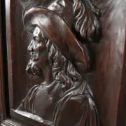 Unique 17th century cabinet portrait and scallop