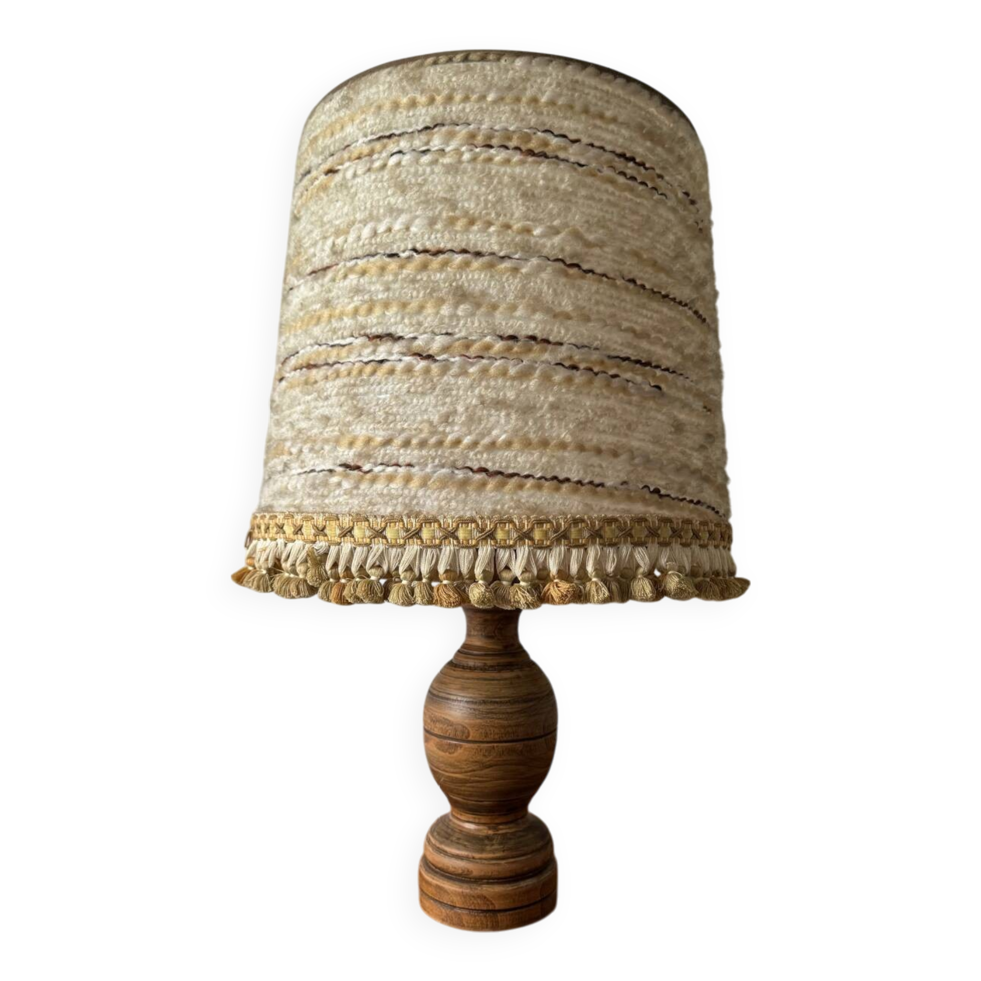 Turned wood lamp from the 60s