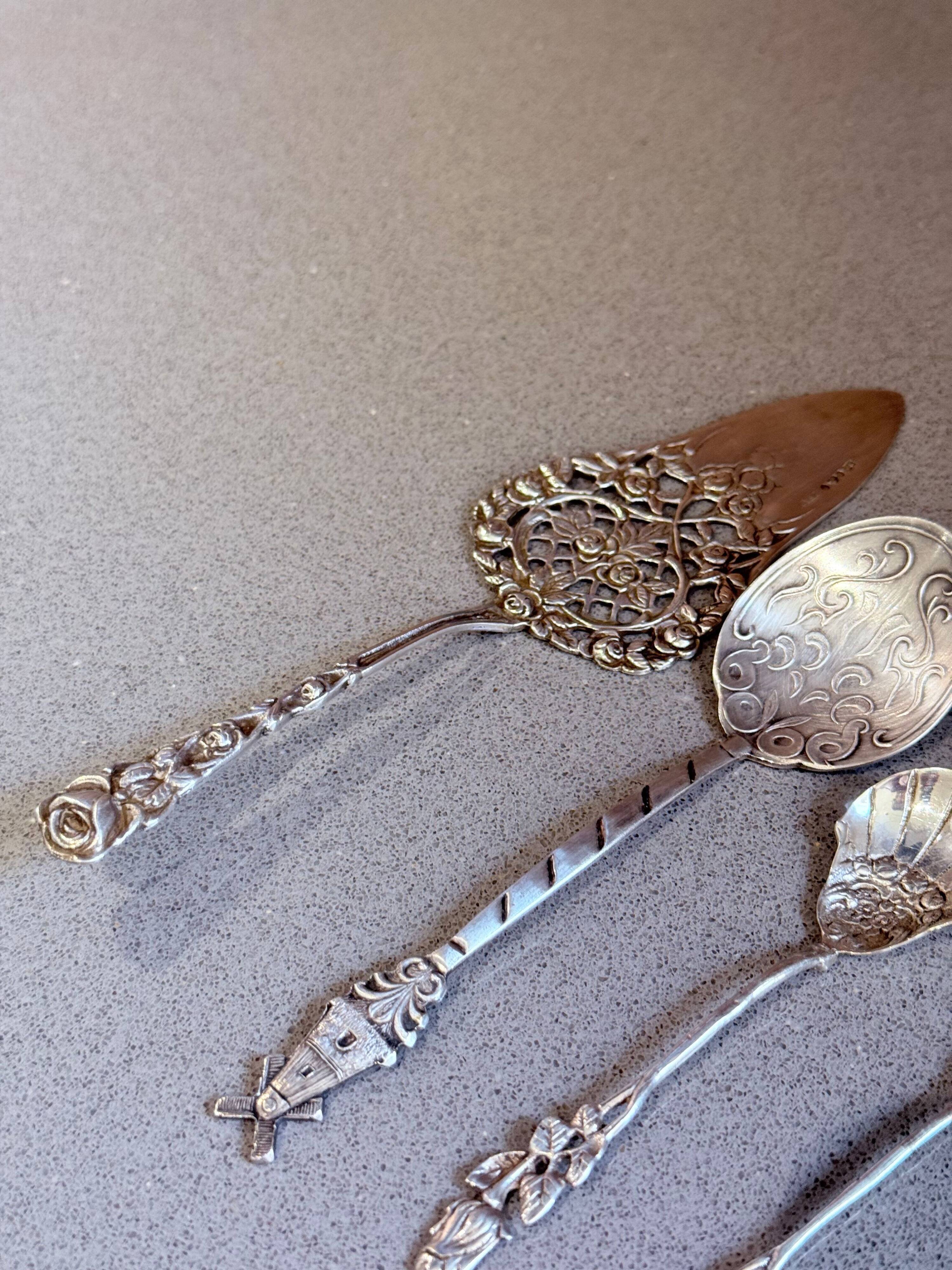 Antique Swedish Sterling Silver Hors d'Oeuvre and Dessert Serving Set, 1949