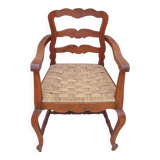 Antique Louis Philippe armchair with vintage rope seat