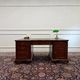 Classic English partner desk green leather