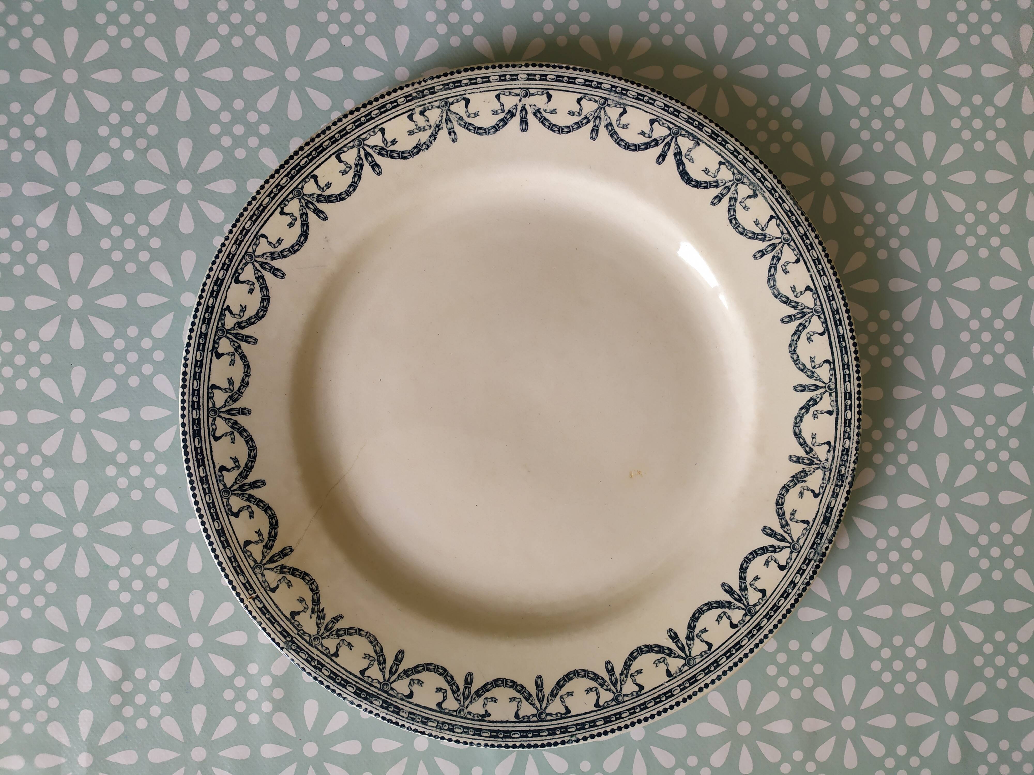 Set of 2 flat plates Terre de fer Salins Louis XVI