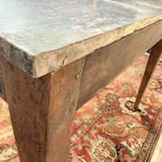 Louis XVI Style Console Table – Carved Oak & Marble Top
