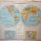 Ancienne carte scolaire Delagrave Gibert 7, 1930 - Planisphère, mappemon