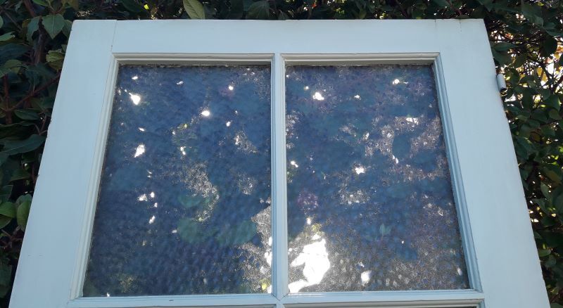 Glass door 82,8x215,3cm old translucent glazing