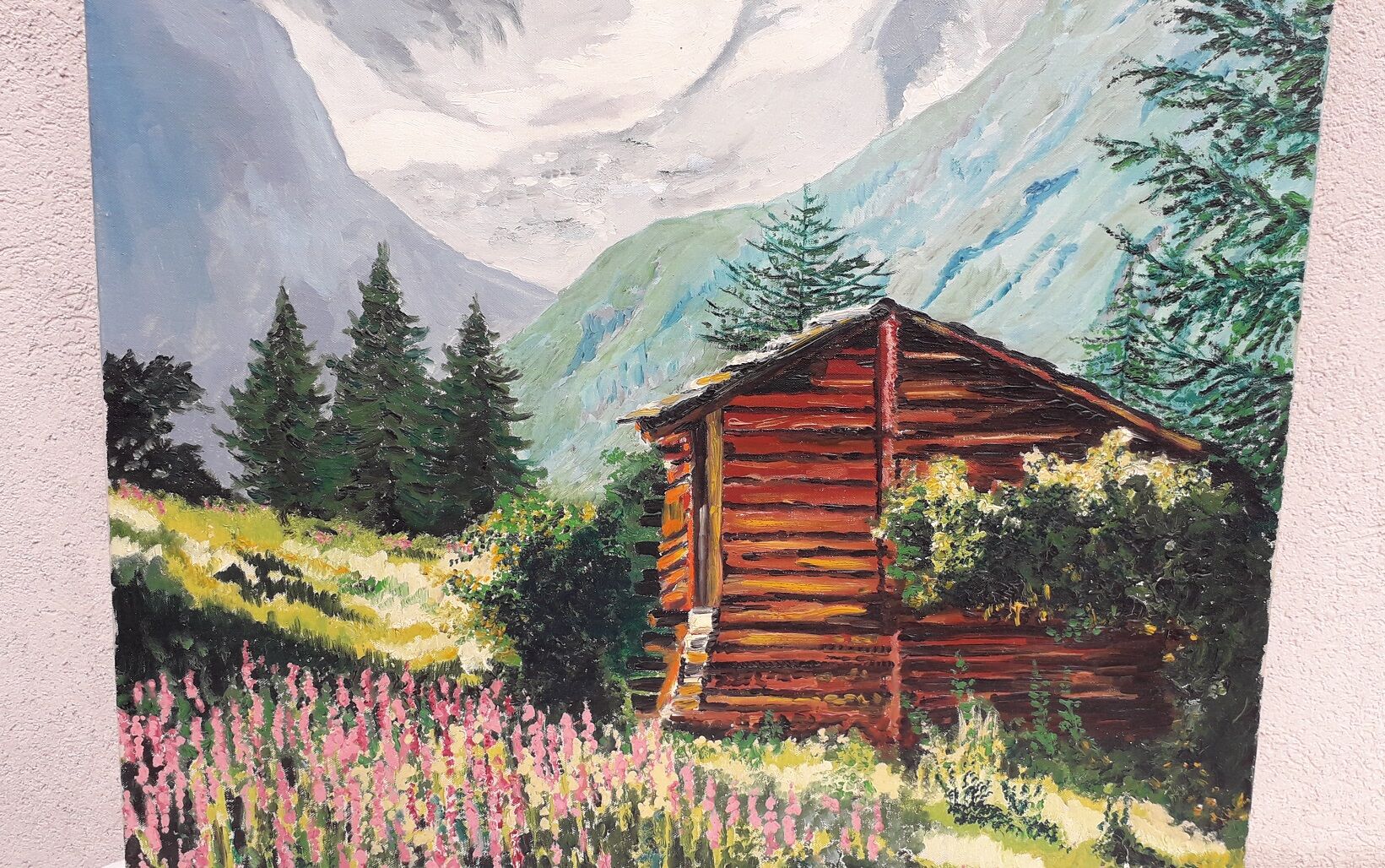 Mountain painting signed