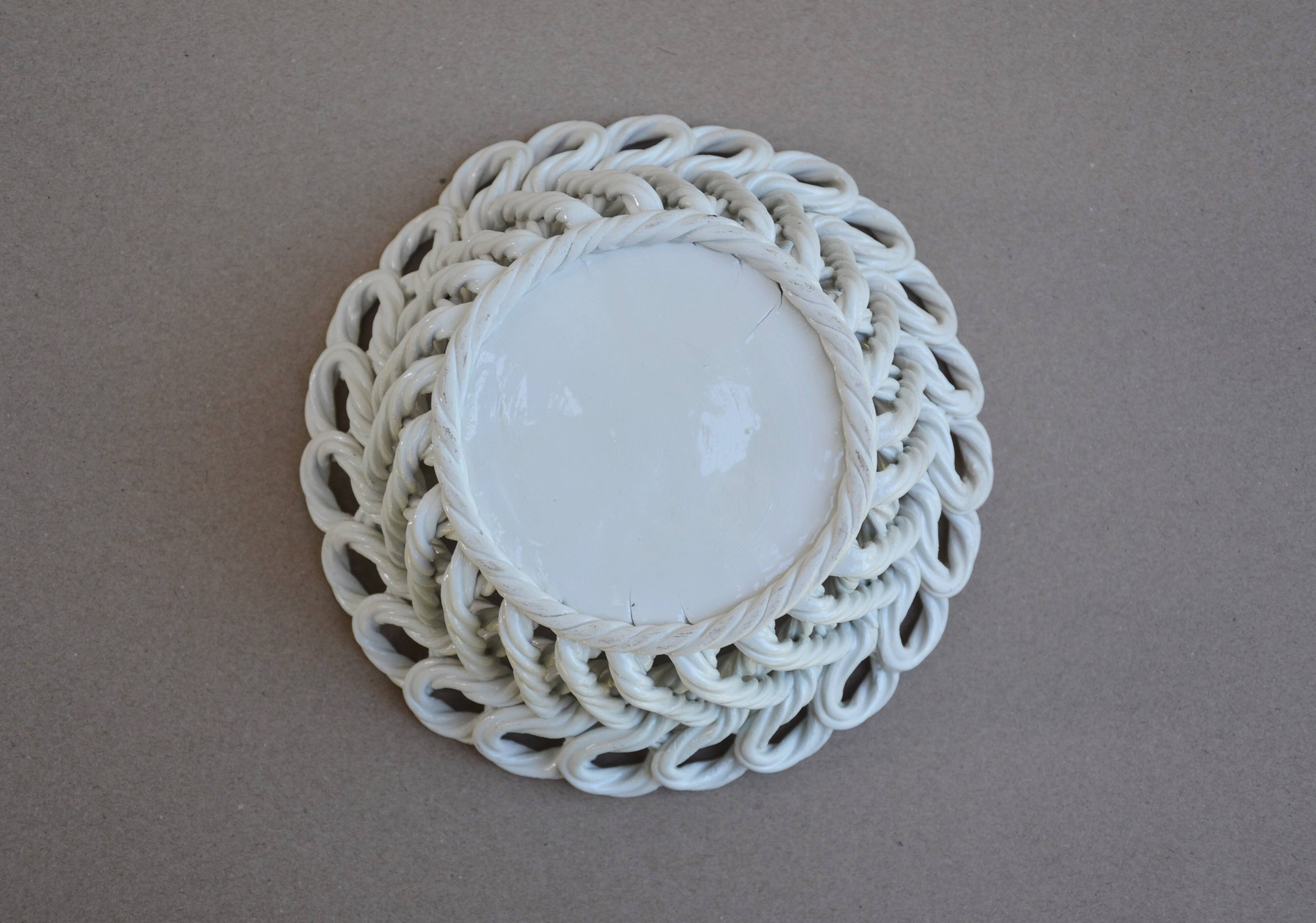 Woven ceramic basket