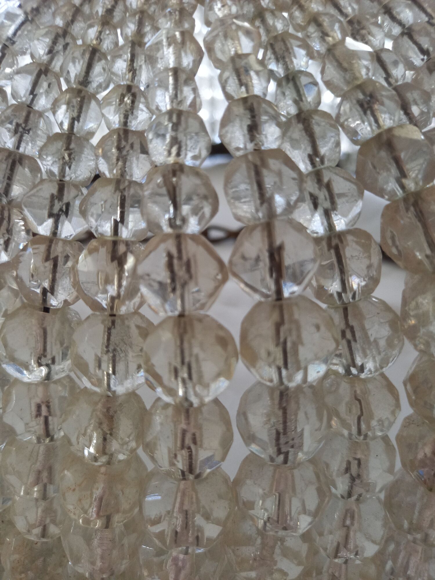 Ceiling lamps gilded brass basket and glass bead tassels