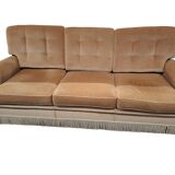 Set salotto in ciniglia degli anni ’70 con frangia decorativa