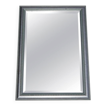 Vintage Bevelled Wall Mirror with Silver Grey Frame