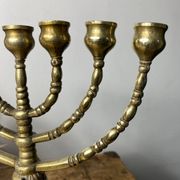 Candlestick, Seven-branched Menorah in brass