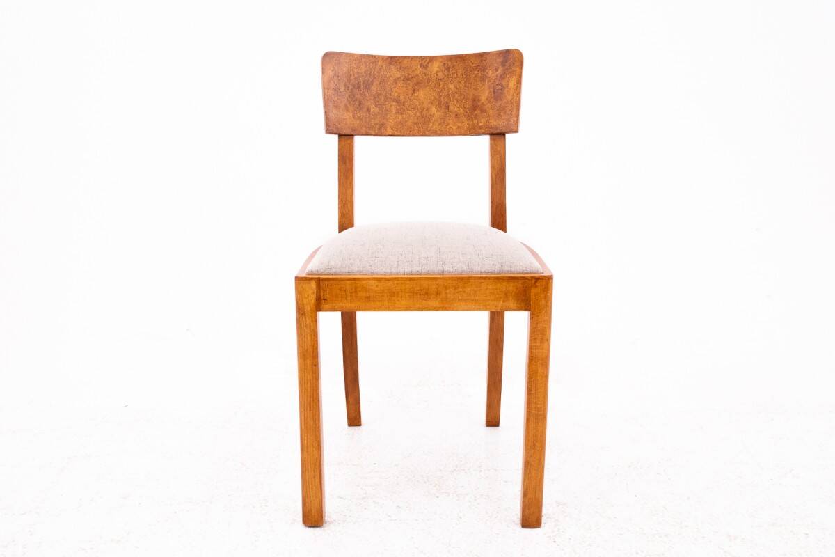 Set of six Art Deco chairs, Poland, 1940s.