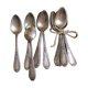 Box of 12 small spoons in vintage silver metal