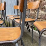 8 vintage industrial school chairs for communities mullca delagrave tube & wood french school chair