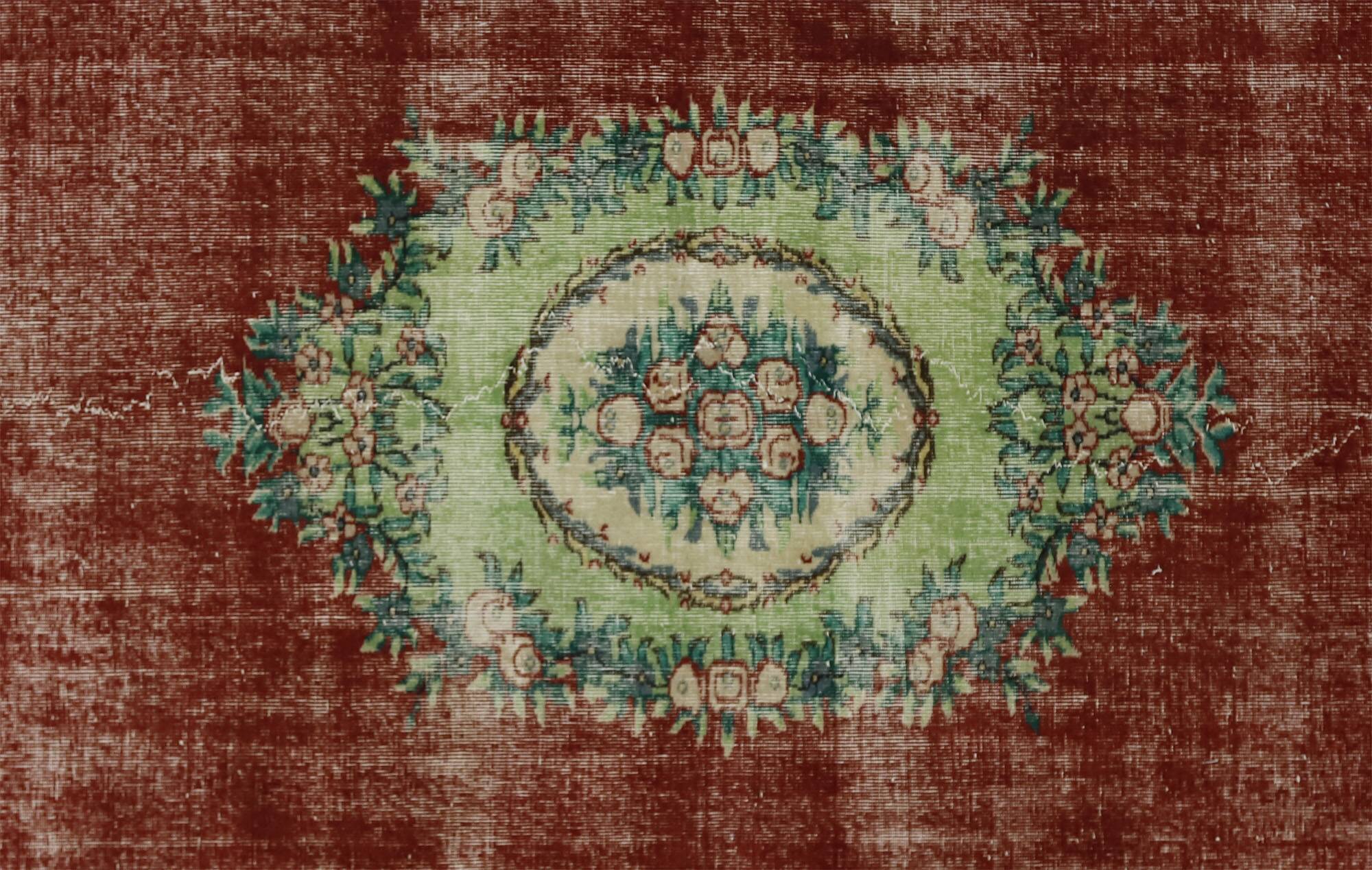 Turkish Anatolian Handmade Vintage Rug 290 cm x 195 cm