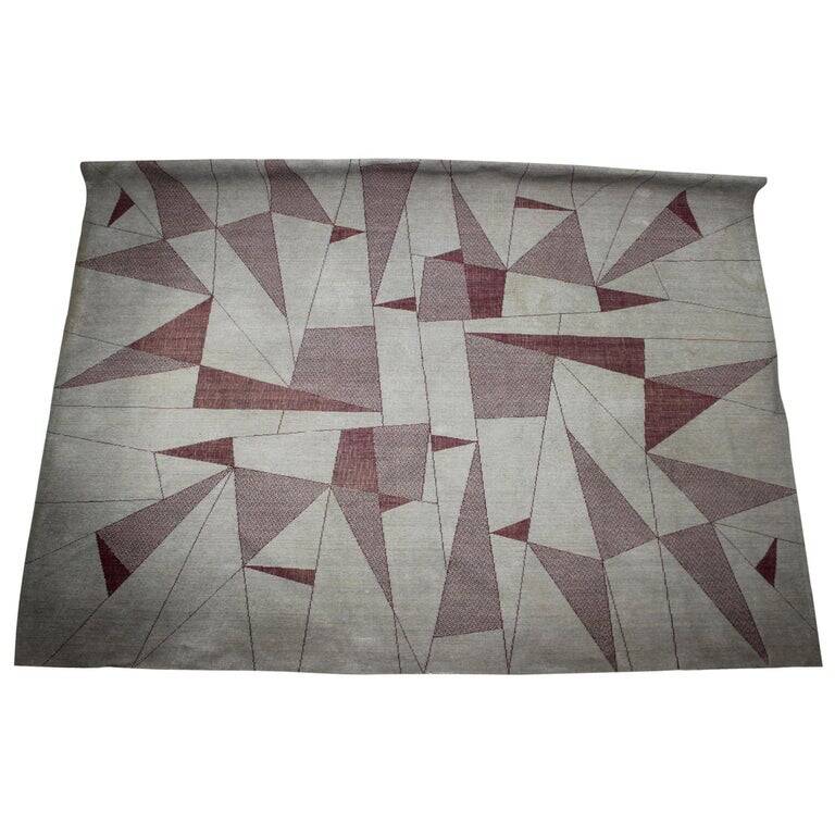 Unique Big Extra Large Abstract Design Geometric Carpet / Rug, 1950s