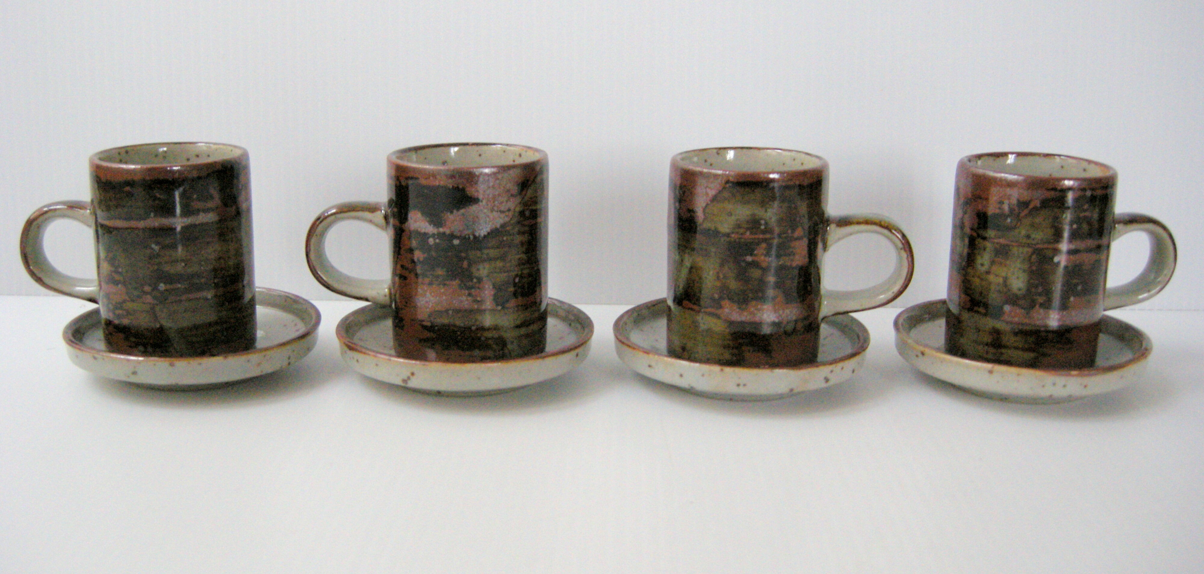 Vintage coffee service 1970 peasant sandstone Japan