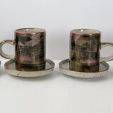 Vintage coffee service 1970 peasant sandstone Japan