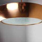 Copper UFO chandelier Bauhaus by Josef Hurka, 1930s
