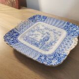 Plate with phosphatic porcelain decoration