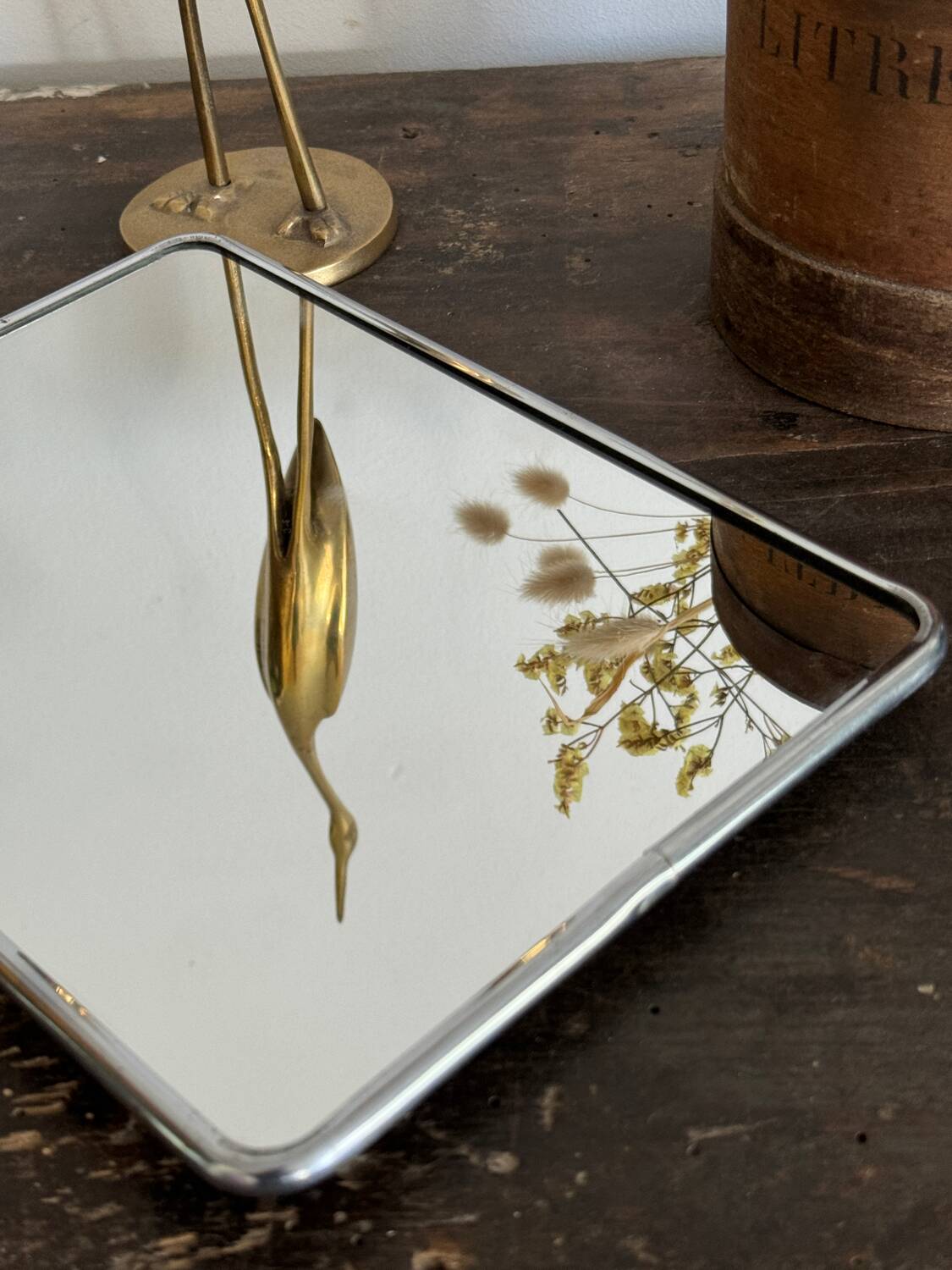 Old vintage barber mirror