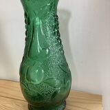 Vintage green glass vase year 1950 Bambicho Marseille fruit decor
