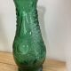 Vase vintage en verre vert année 1950 Bambicho Marseille décor fruits