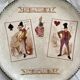 2 iron earth dessert plates HB Choisy le Roi card game theme