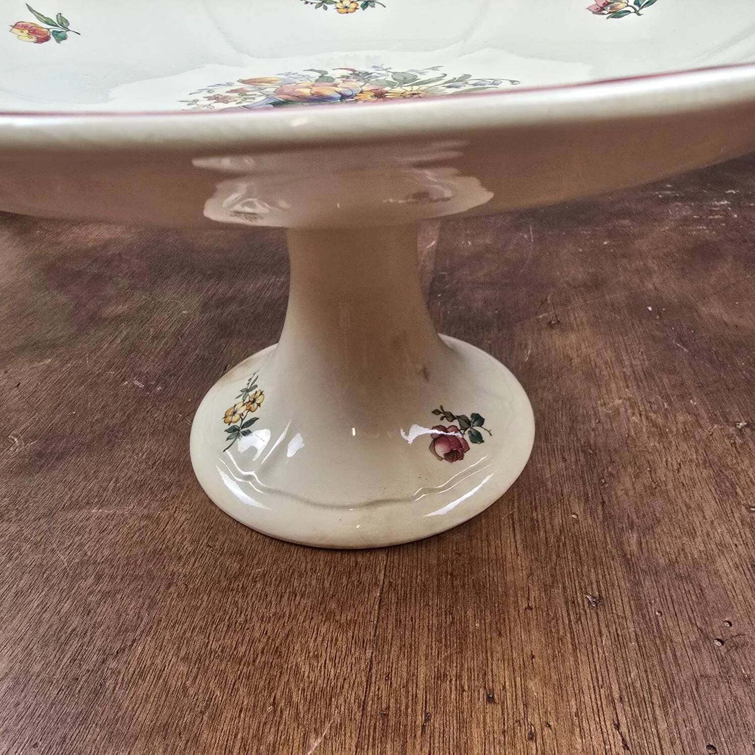 Antique compote dish Villeroy & Boch Mettlach Floralia 1577 – Saar Basin