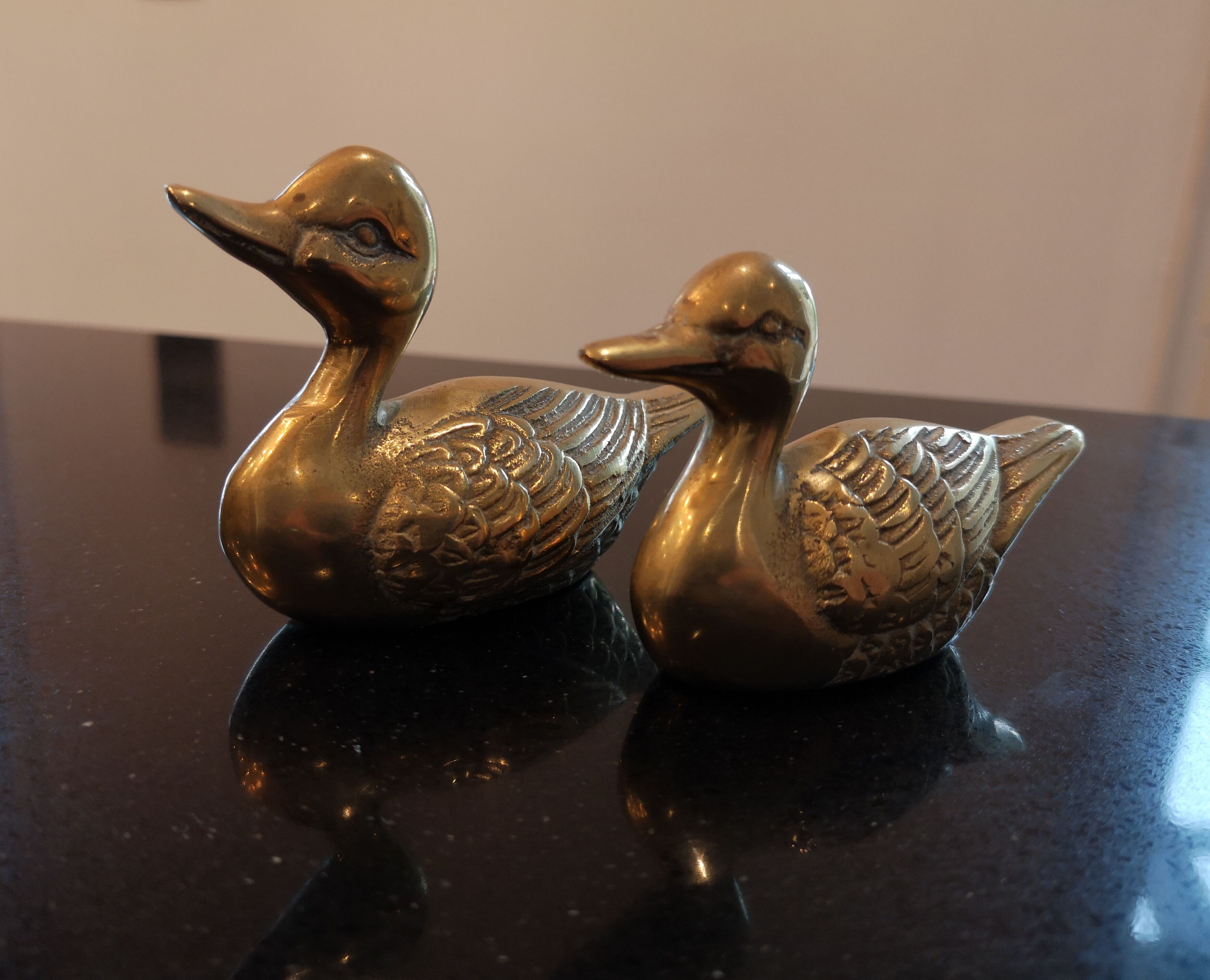 Paire de canards en laiton