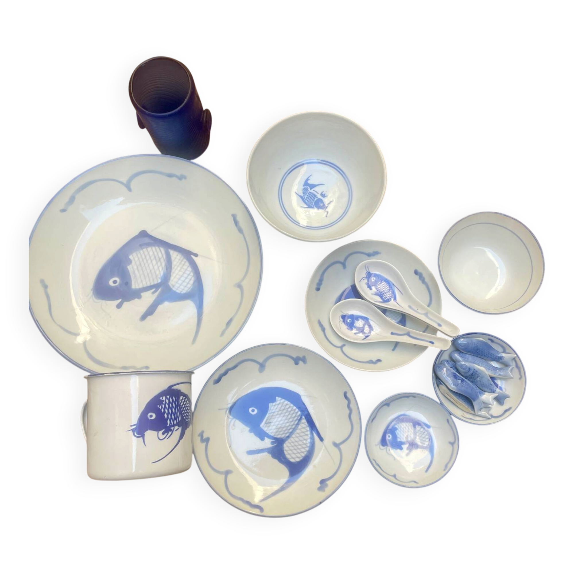 Complete set with Carpe Koi Blue design.