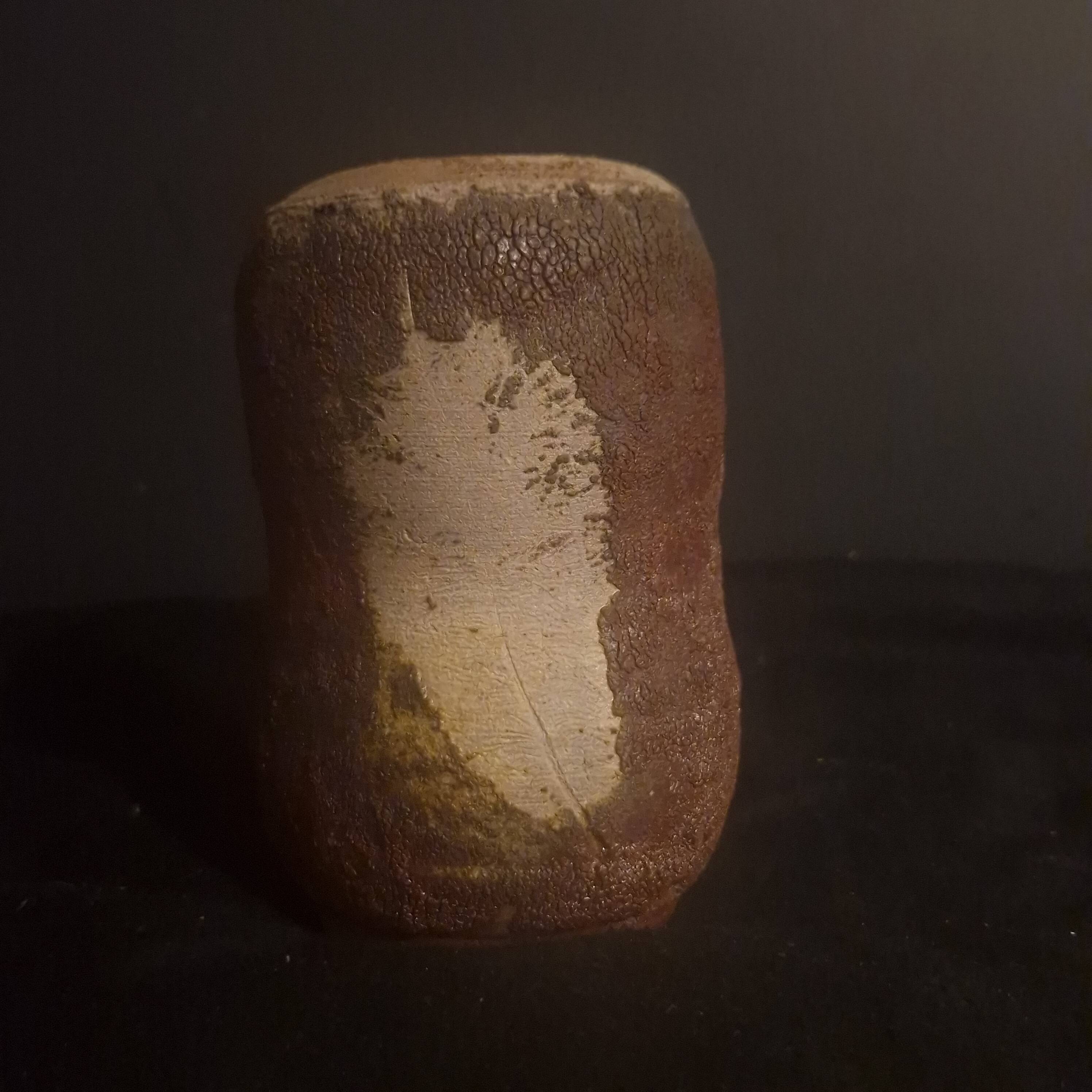 Brutalist vase in red stoneware