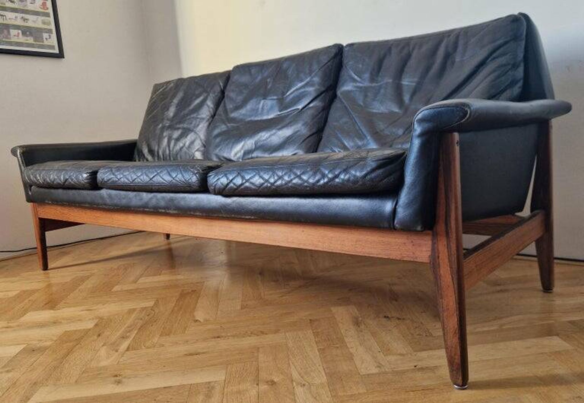 Canapé en cuir rare Bovenkamp des années 1960, Pays-Bas.
