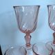Set of 5 pink wine glasses 50s