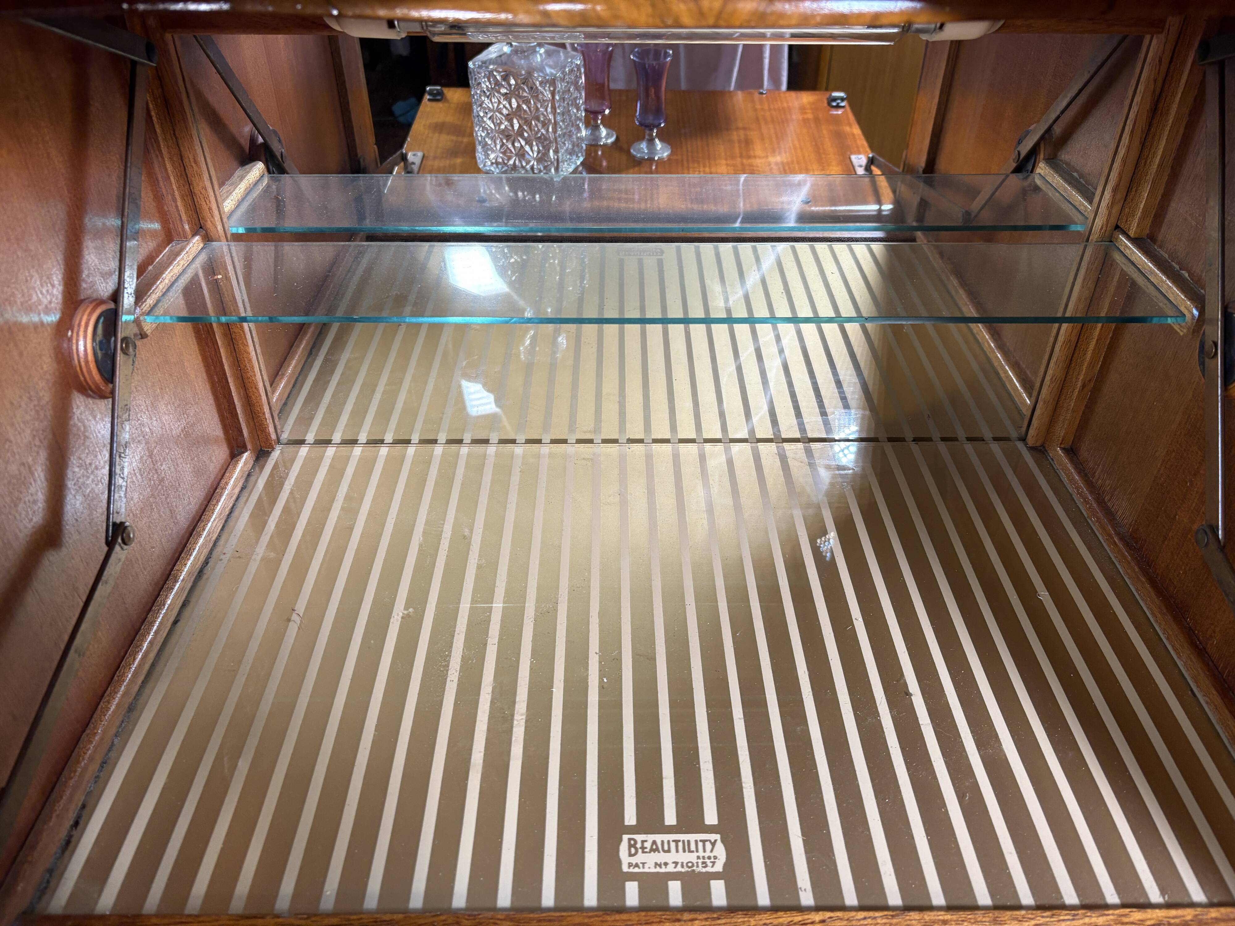 Art Deco Vintage Burr Walnut Cocktail Cabinet Sideboard Beautility1930-1940