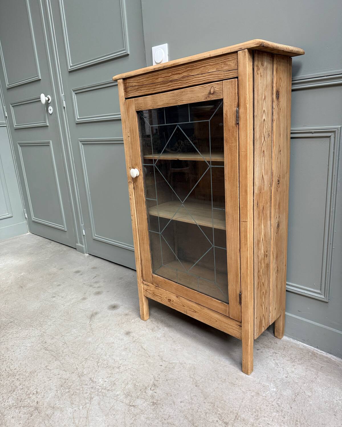 Vintage glass-fronted jam cupboard (renovated)
