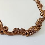 Vintage Florentine mirror from the 60s, golden resin, Italy, 37 x 29 cm