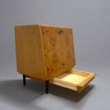 Vintage Czech Burr Walnut Bar Cabinet 1950s