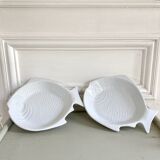 Embossed ceramic fish dishes