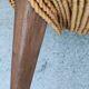 Pair of old toad armchairs with pouffe footrest