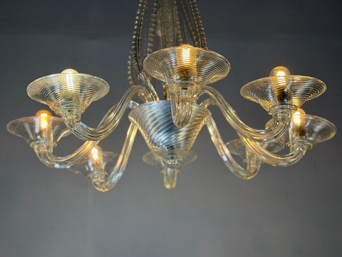 Colourless Venetian glass lustre from Murano circa 1930