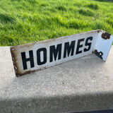 Old double-sided enamelled plate men's toilet stem