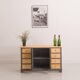 Side chest of drawers with drawers and hinged doors, fully restored