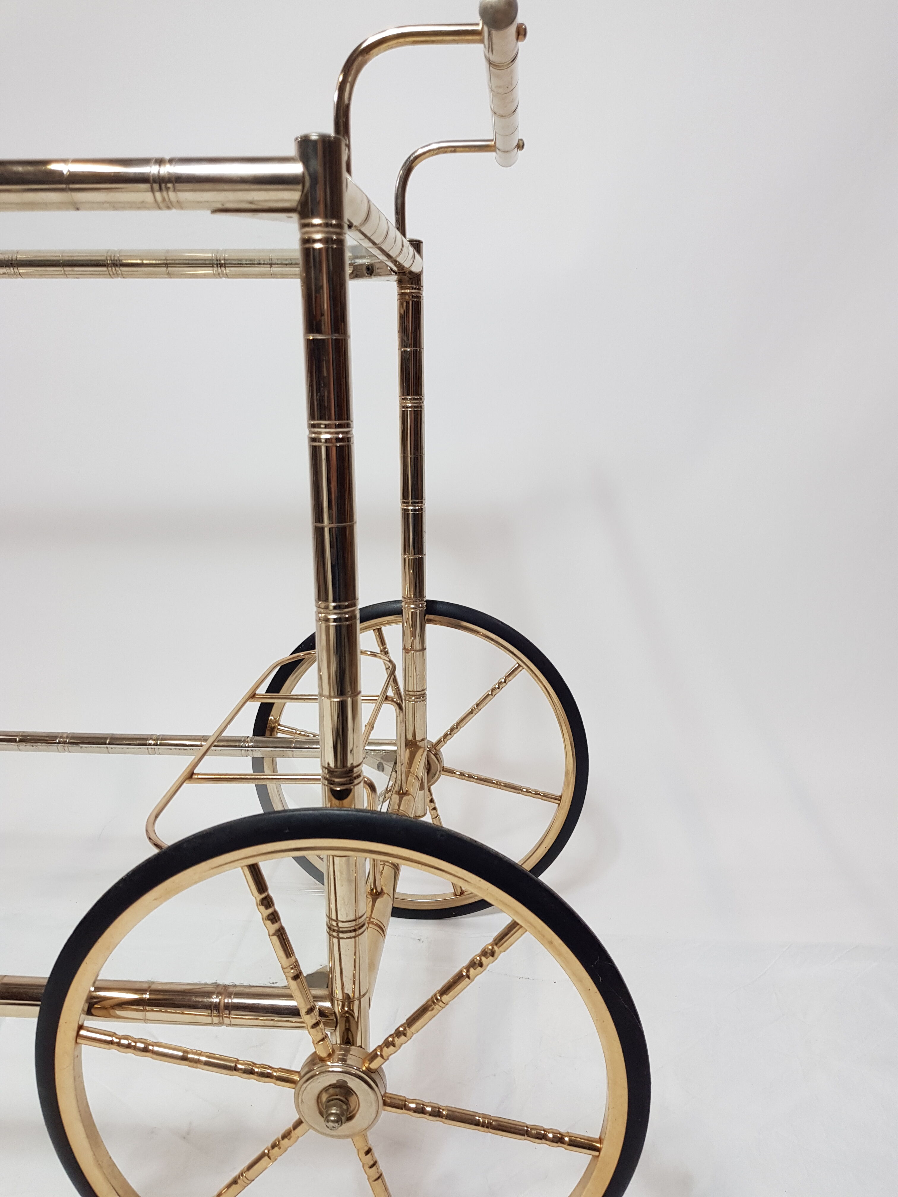 Service trolley serving gilded brass style Maison Baguès