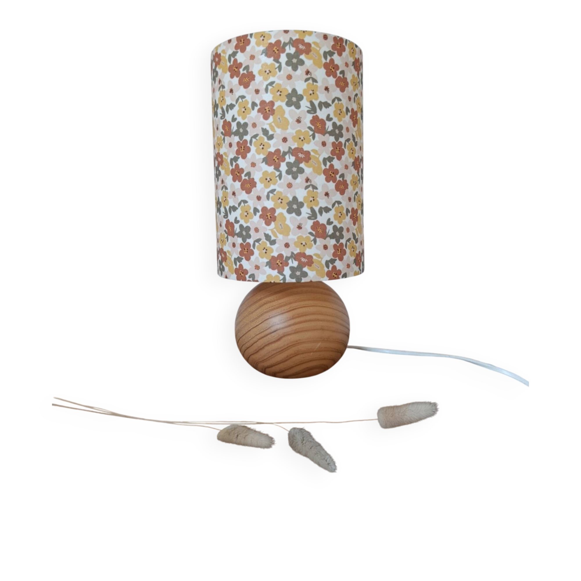 table lamp wood lampshade printed with Liberty flowers