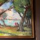 oil painting and knife on canvas mounted on a frame. Vintage