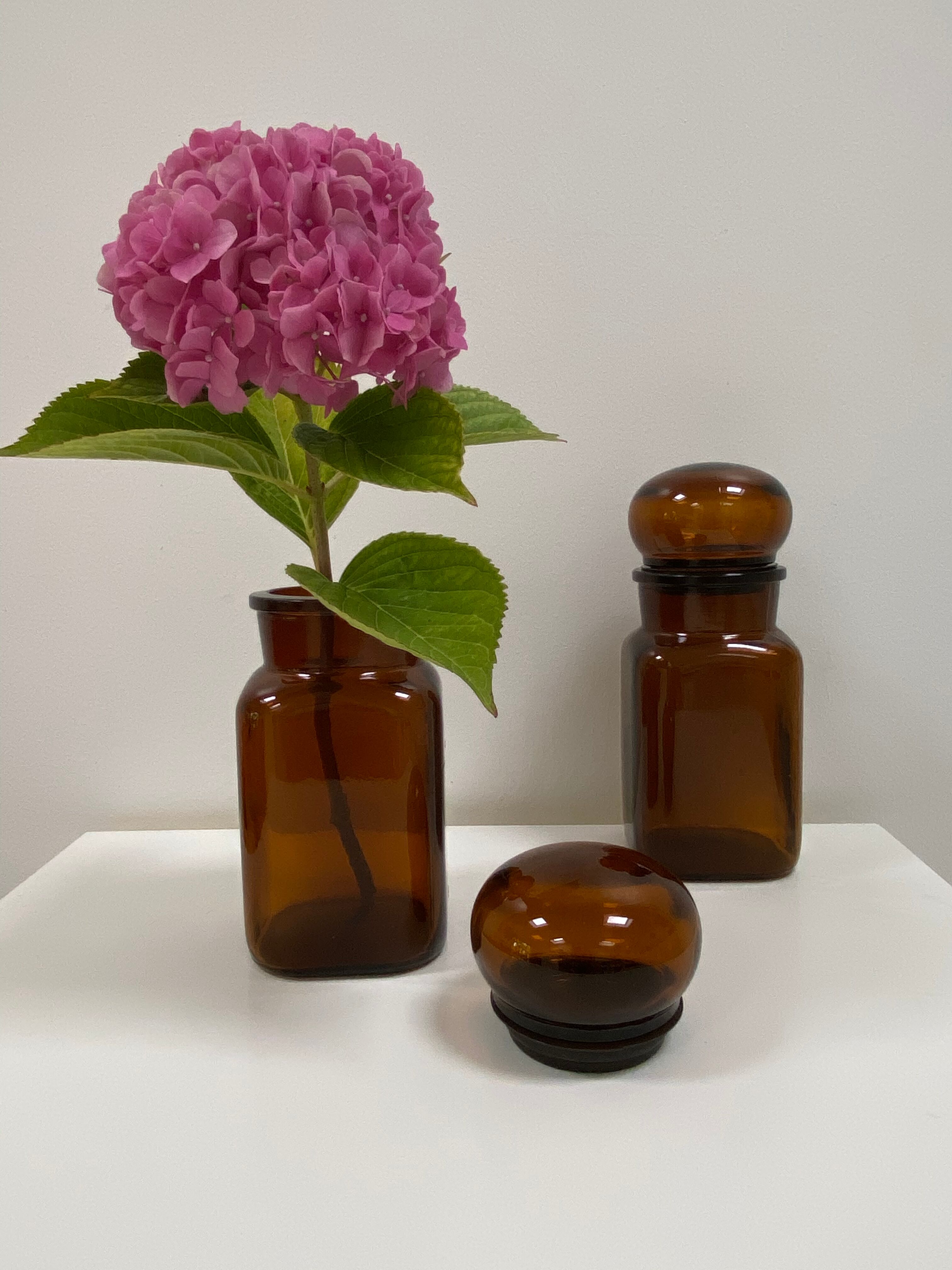 Duo of vintage pots apothecary style