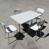 Set table and kitchen chairs in formica and skai