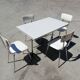 Set table and kitchen chairs in formica and skai
